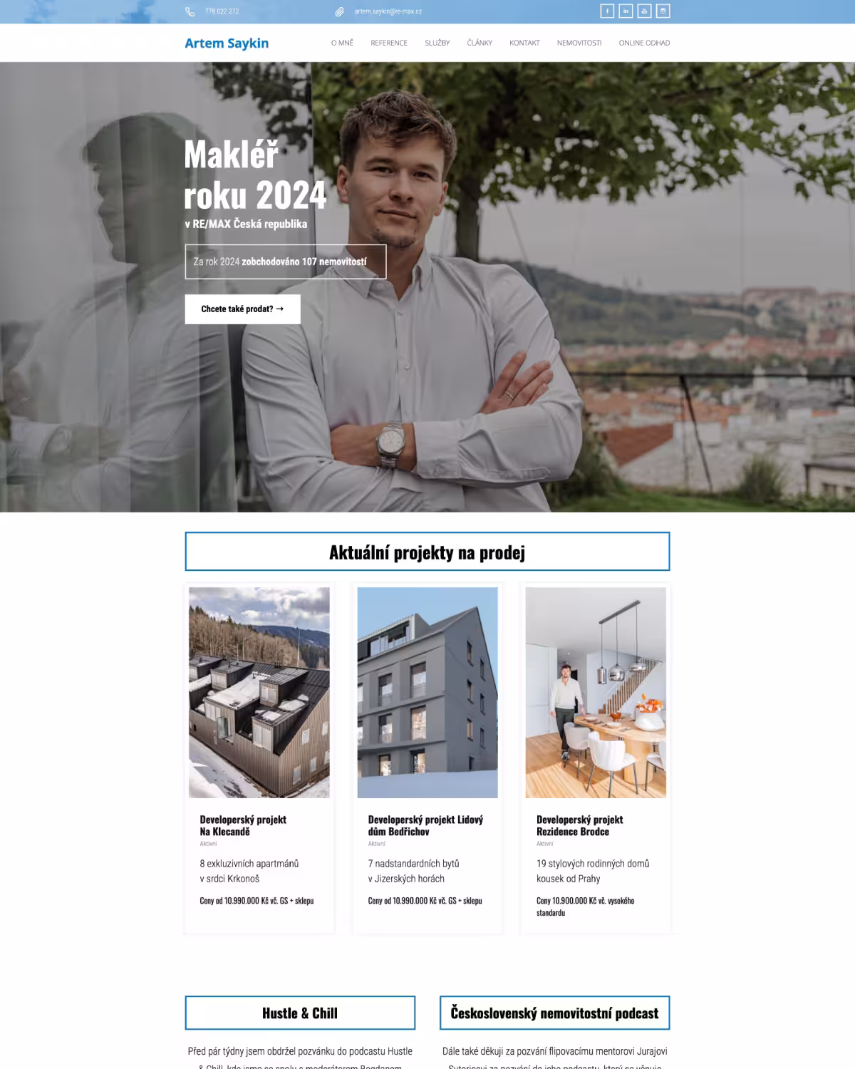 Původní web Artem Saykin – náhled 1